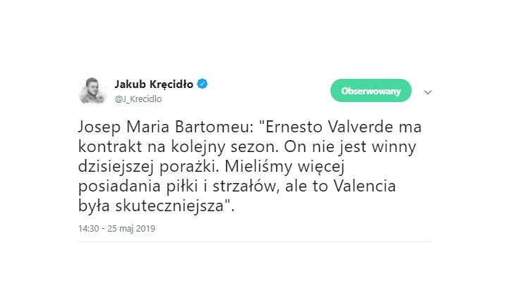 SŁOWA Bartomeu nt. Valverde po porażce z Valencią! :D